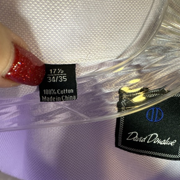 David Donahue Lavender Button Up Shirt 17.5 34/35 Preowned Excellent - Picture 6 of 9